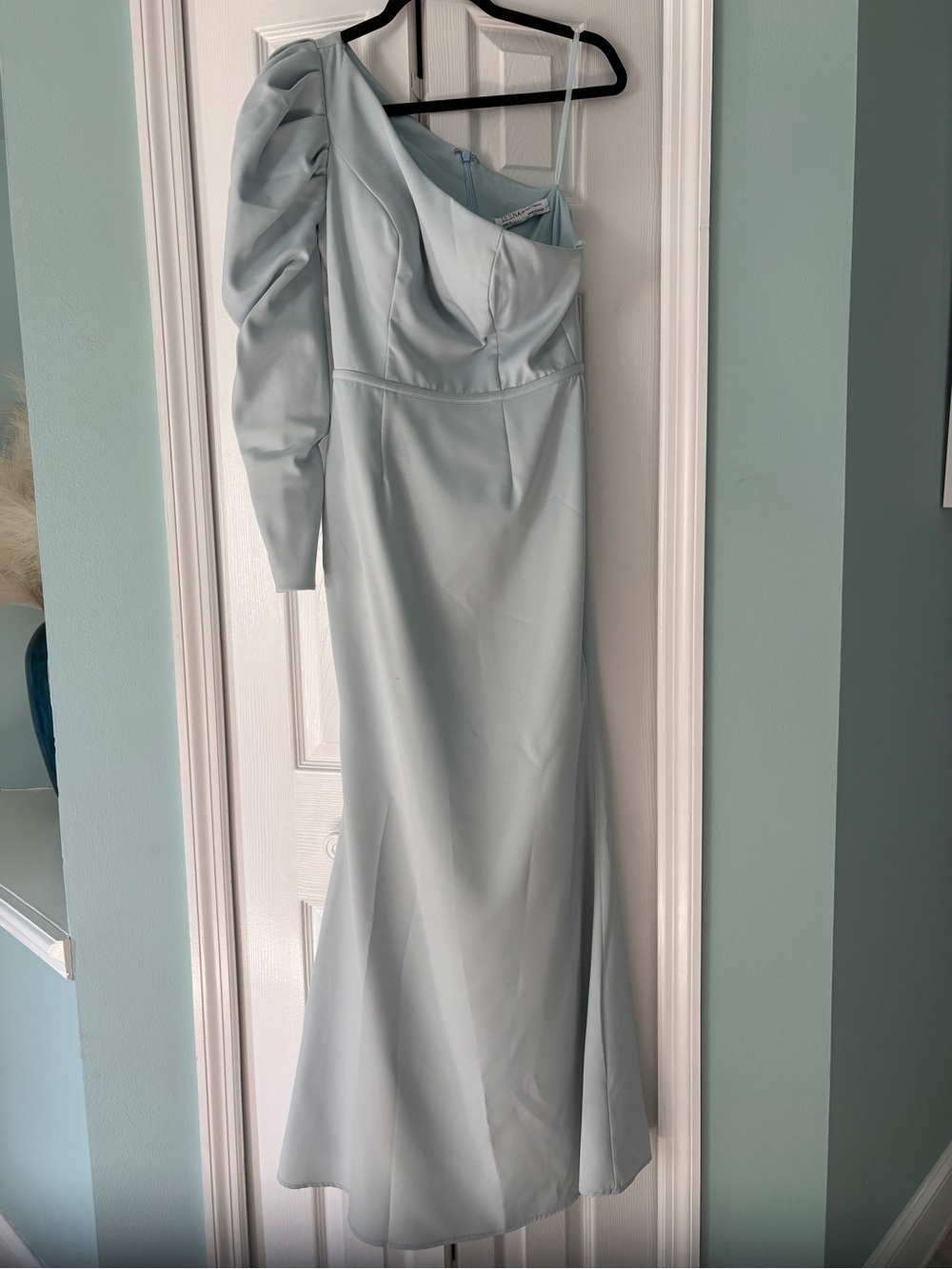 Mac Duggal One Shoulder Light Blue Evening Gown 2